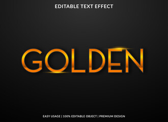 Poster - golden text effect template with minimalist and luxury style use for brand tagline or product logo