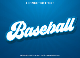 Poster - baseball text effect template with retro and vintage style use for brand tagline or product logo