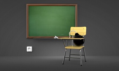 Wall Mural - Bomb inside classroom