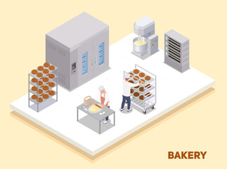 Poster - Bakery Isometric Composition