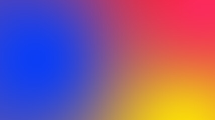 Abstract gradient red yellow and blue soft colorful background. Modern horizontal design for mobile app.