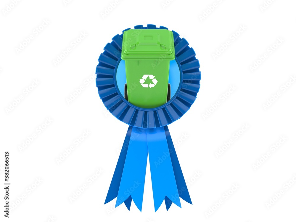 Dustbin with award ribbon Stock Illustration | Adobe Stock
