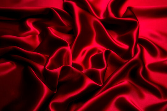 Wall Mural -  - Smooth elegant red silk or satin can use as background
