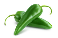 Jalapeno Pepper Isolated On White Background. Green Chili Pepper With Clipping Path And Full Depth Of Field.