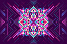 Colorful Geometric Abstract Background In Futuristic Style. Vector Illustration.