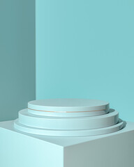 Aufkleber - Cyan podium for product presentation