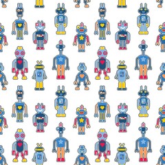 Wall Mural - Kids clothes - robots textile