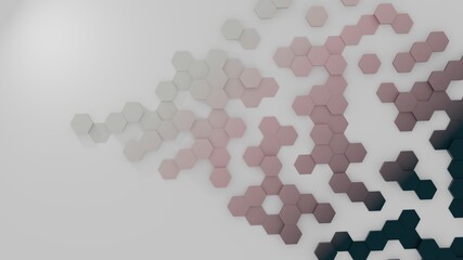 Wall Mural - Hexagonal pattern wallpaper with vertical displacement and 3D lighting