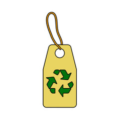 Canvas Print - Tag With Recycle Sign Icon