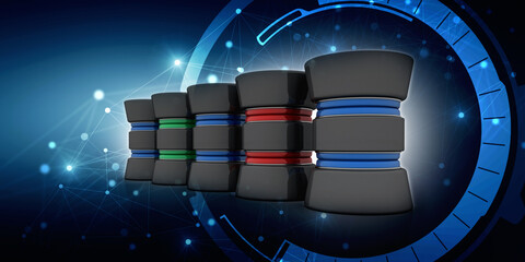 Poster - 3d rendering Database storage data base