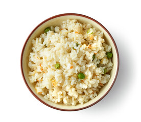 Canvas Print - bowl of fried rice and vegetables with egg