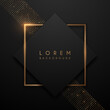Luxury black and gold square background