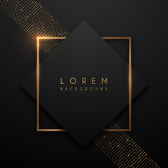 Luxury black and gold square background