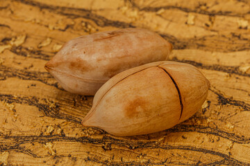 Ripe tasty Two pecan nuts