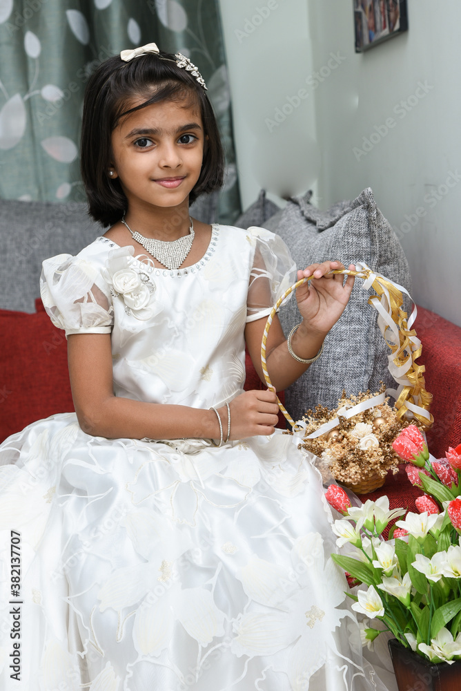 Kerala Wedding Flower Girl Dresses For Indian Wedding Photo Stock Happy Indian Flower Girl Child, Bridesmaid Kerala Wedding Flower Girl Dresses For Indian Wedding Photo Stock Happy Indian Flower Girl Child, Bridesmaid