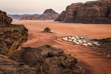 modern camping in Wadi Rum desert