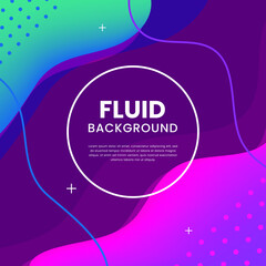 Poster - Realistic Abstract 3D Poster with Fluid Shapes on Colorful Background . Isolated Vector Elements