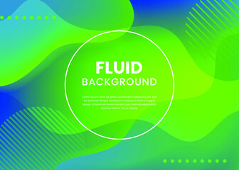 Poster - Realistic Abstract 3D Poster with Fluid Shapes on Colorful Background . Isolated Vector Elements