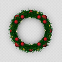 Christmas Wreath. PNG Wreath. Garland. Christmas. Celebration. Checkered Background.