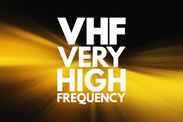 Poster - VHF - Very High Frequency acronym, technology concept background
