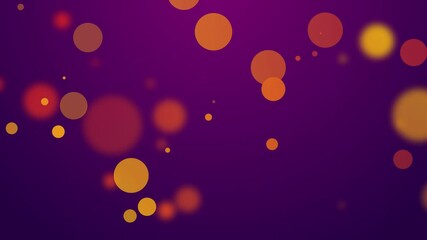 Wall Mural - abstract party fun motion background, colorful bubbles on purple wallpaper, particles appearing and disappearing