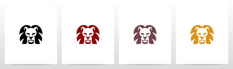 Wall Mural - Lion Head With Mane As The Letter Logo Design M