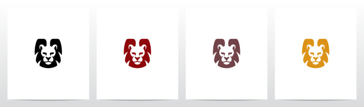 Lion Head With Mane As The Letter Logo Design U
