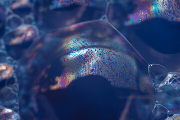 Aufkleber - Beautiful abstract blue bubbles background pattern texture for design . Macro view.
