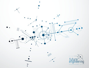 Aufkleber - technical plan, abstract engineering draft for use in graphic and web design. vector drawing of indu