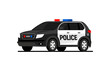 © kolonko - Police car truck suv security overhead cartoon. American police cruiser vector flat icon