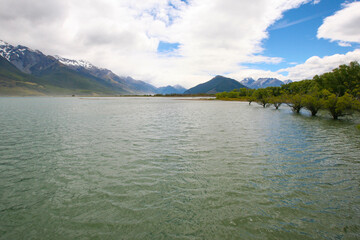 Wall Mural - Lake Wakatipu is an inland lake (finger lake) in the South Island of New Zealand. It is in the southwest corner of the Otago region, near its boundary with Southland.