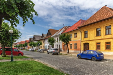 Wall Mural - Historical street in Kezmarok city by day, Slovakia