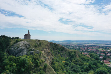 Aerial view of Drazovsky Church in Nitra, Slovakia