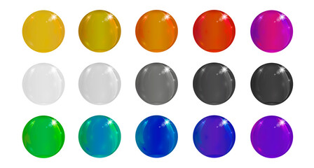 Set of colorful glass balls. Vector illustration isolated on white background for your design