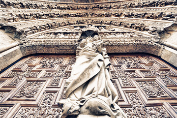 Canvas Print - Gothic cathedral of Leon, Castilla Leon, Spain.