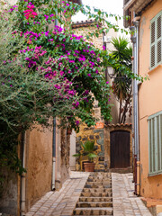  Street in Grimaud village, Cote d'Azur, Provence, southern France