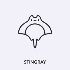 Poster - stingray icon vector sign symbol