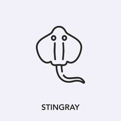 Poster - stingray icon vector sign symbol
