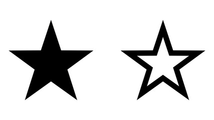 Poster - Set of Full and Outlined Stars. Vector Image.