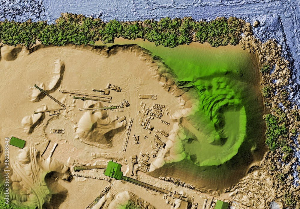DEM - digital elevation model. GIS product made after proccesing aerial ...