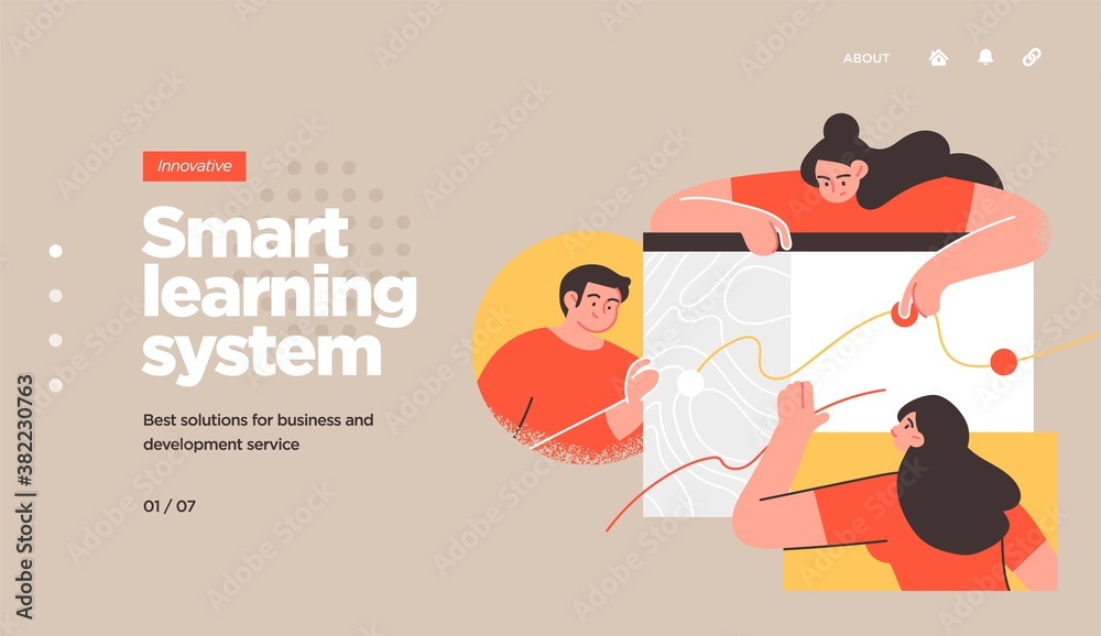 Online education modern flat design isometric concept. Landing page ...