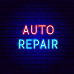 Poster - Auto Repair Neon Text