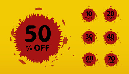 Poster - Hand drawn of sale tags set collection for element and promotional