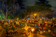 Dia De Los Muertos (Day Of The Dead) Celebrations In The Cemeteries Of Oaxaca, Mexico