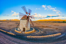 Molino De Tefia, Traditional Windmill In Tefia, Fuerteventura, Canary Islands, Spain, Atlantic