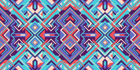 Poster - geometric style colorful seamless pattern design. vector illustration.