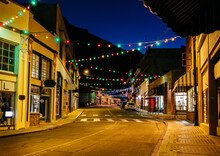 Main Street With Christmas Lights