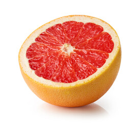 half of ripe red grapefruit