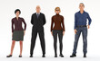 © Jacques Durocher - business people working in team man and woman standing 3D illustration