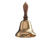 3D Render Of Hand Bell Isolated On White